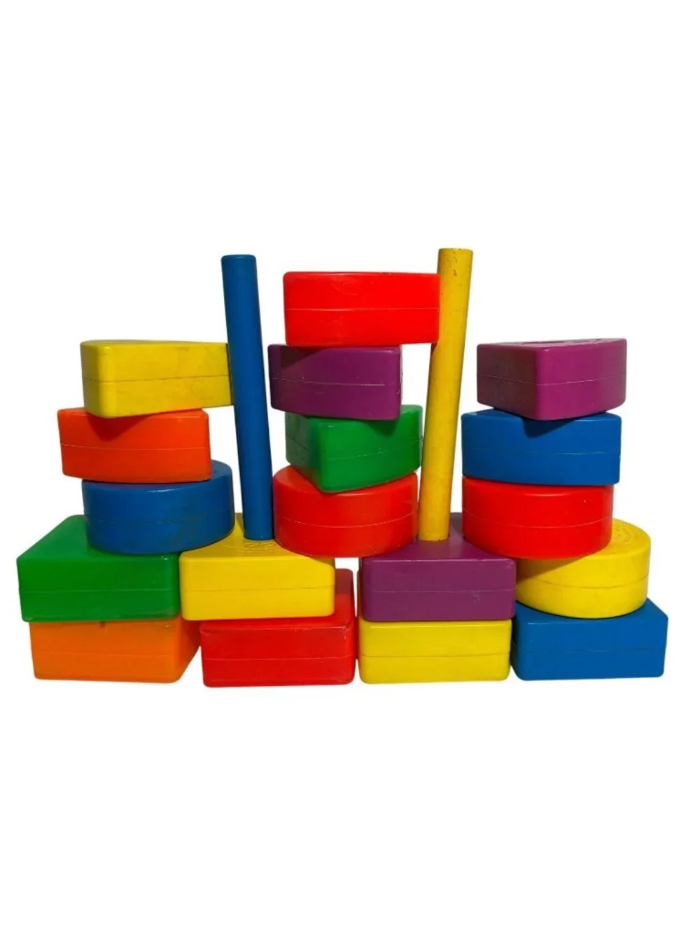 VTG Fisher Price Creative Coaster Blocks Dowels 987 161 633 666 771 Replacement